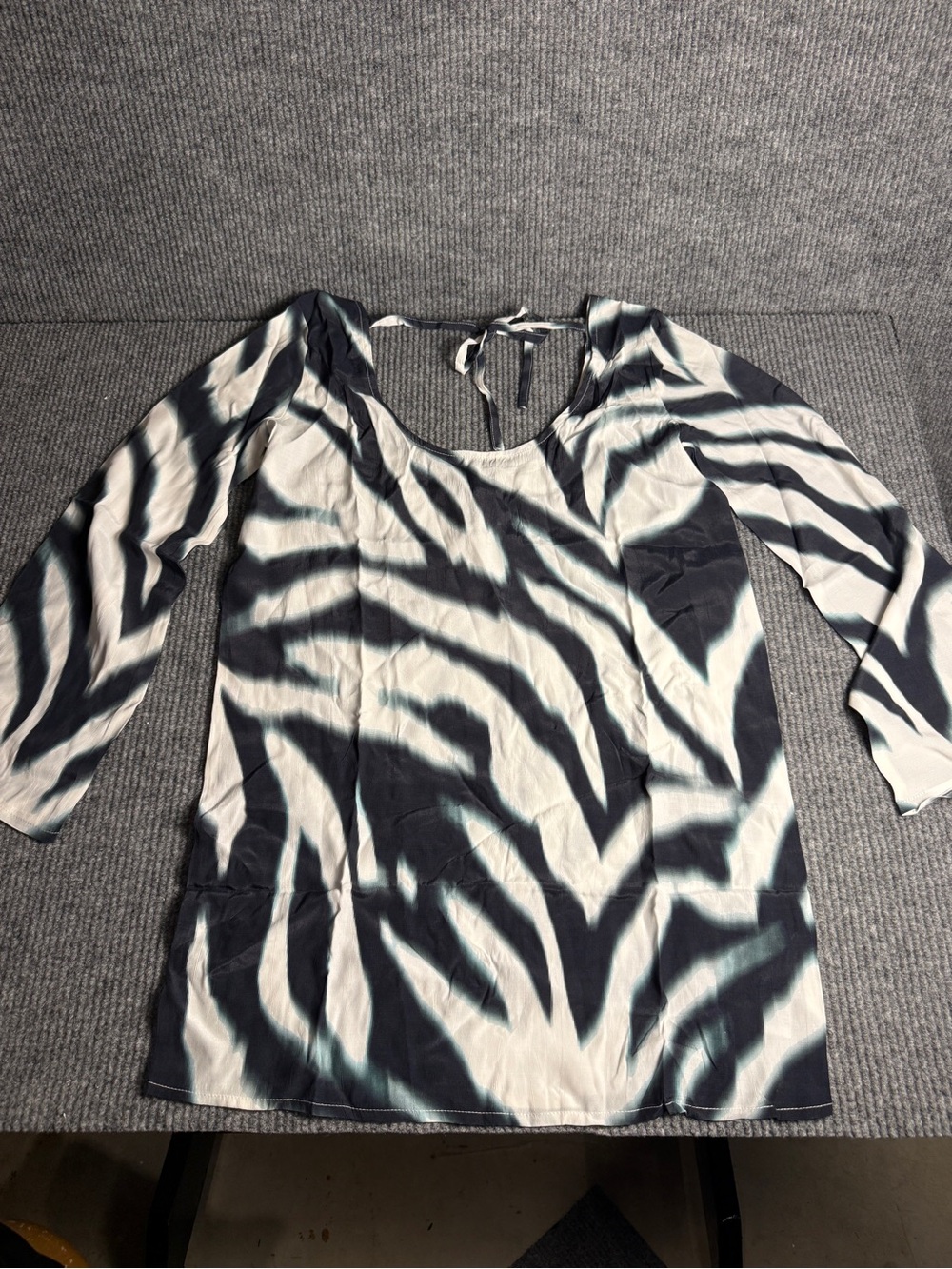 Nasty Gal Zebra Print Long Sleeve Cowl Back Mini Dress Size 6 NWT